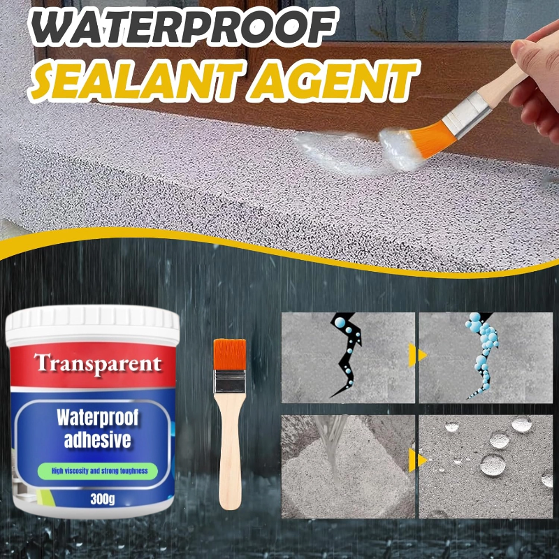 Unsichtbares, wasserdichtes mittel, extrem starke wasserdichte beschichtung, dichtmittel, transparente dichtungsbeschichtung zur reparatur von rissen und undichtigkeiten.