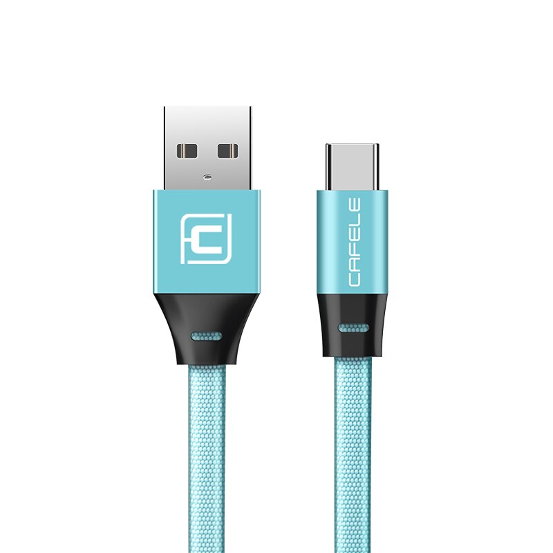 Cafele USB Type C voor Xiaomi A1 Type C Kabel voor Huawei Mate 10 Pro Type C Snelle Lading 5V 2.4A USB Type-c Kabel: Blue