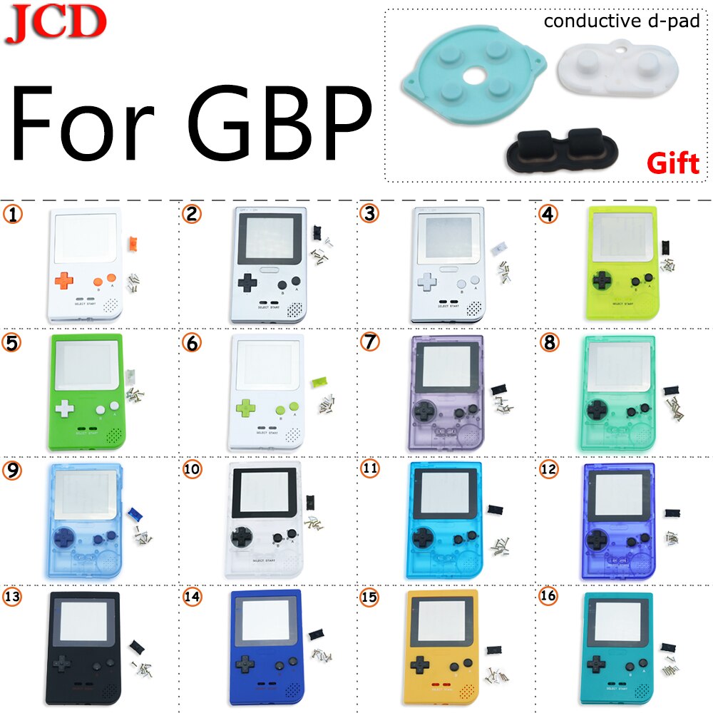 JCD Full Case Cover Housing Shell Replacement for Gameboy Pocket Game Console for GBP Case with Buttons conductive d-pad