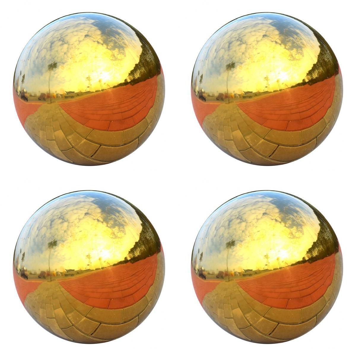 4 pièces/ensemble 304 boule de regard d'acier inoxydable sans couture, boules de miroir, boule creuse de sphère pour la décoration extérieure de jardin