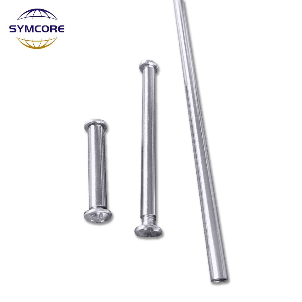 5Pcs M4 Binnendraad Aansluiten Pijp Binnendraad Rechte Pijp Dia 4.8Mm Chrome Hollow Binnendraad Buis Met m4x10mm Schroef