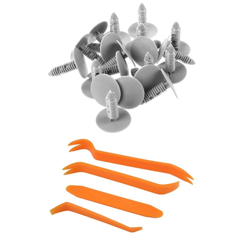 20Pcs Auto Trim Clips Rivet Fastener 6Mm Gat 26Mm Hoofd Met Deur Removal Pry Open trim Panel Clip Lichten Radio Audio