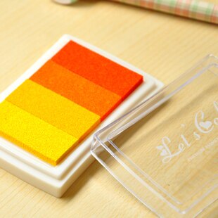 6 Gradient Colors Ink Pads for Rubber Stamps Inks Concave Waist Seal Ink Pad for Paper Wedding Sign Painting Scrapbooking Inkpad: Orange
