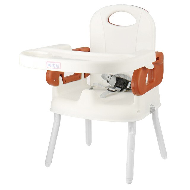 Portable Baby Seat Baby Dinner Table Multifunctional Baby Kid Highchair Children Adjustable Folding Feeding Chair Booster Seat: Brown