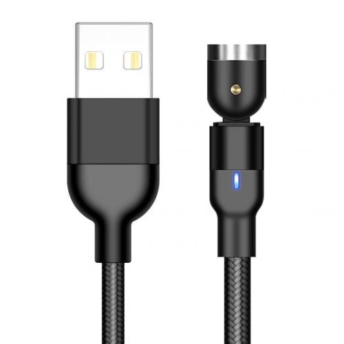 Magnetische Schnelle Ladung Mikro USB Typ C Kabel Unterstützung 3A Schnelle Ladung 360 Grad Drehbare Daten Kabel Für Android-praktisch: 1m schwarz kabel nur