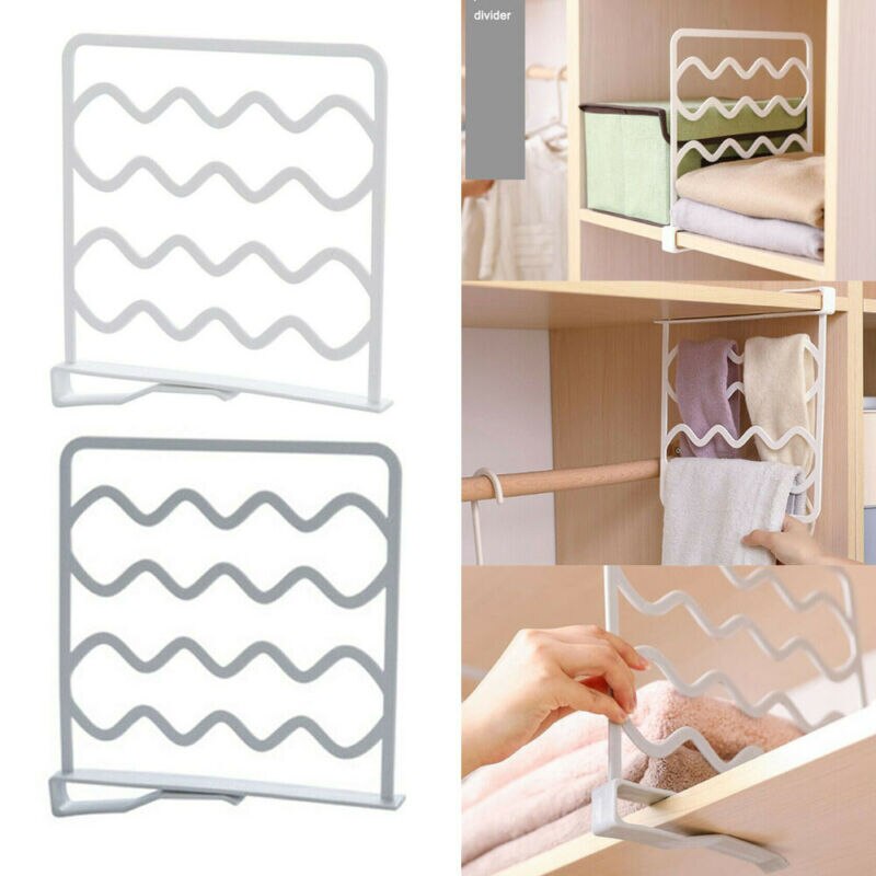 1PC Closet Shelf Divider Durable Organizer Clamp for Kitchen Cabinets Libraries