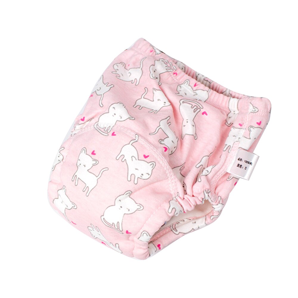 Baby Infant Toddler Waterproof Training Pants Cotton Changing Nappy Cloth Diaper Panties Reusable Washable 6 Layers Crotch: pink / 7-13kg