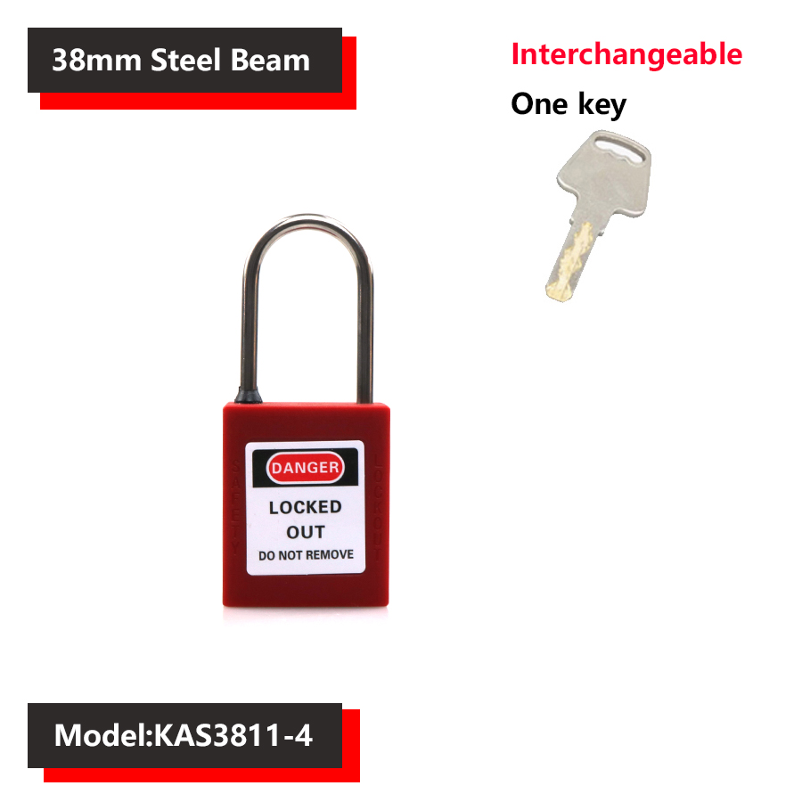 38mm industriële veiligheidshangsloten, loto-vergrendeling, nylon technische beugel, persoonlijke energievergrendeling, directe meerdere specificaties: Bruinen
