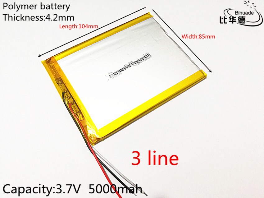 Tablet battery 3 battery cable 4285104 capacity 5000 mAh polymer battery for tablet pc 7 inch 8 inch 9inch