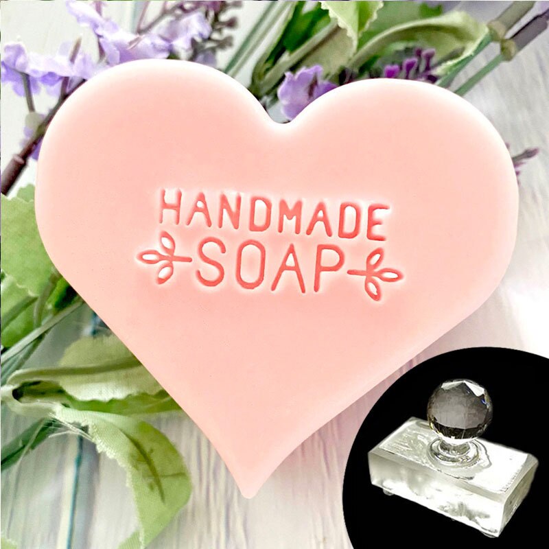 Plants HANDMADE SOAP Series Soap Stamp For Soap Making Stamp DIY Handmade Crafts Transparent Resin Seal: Dark Grey