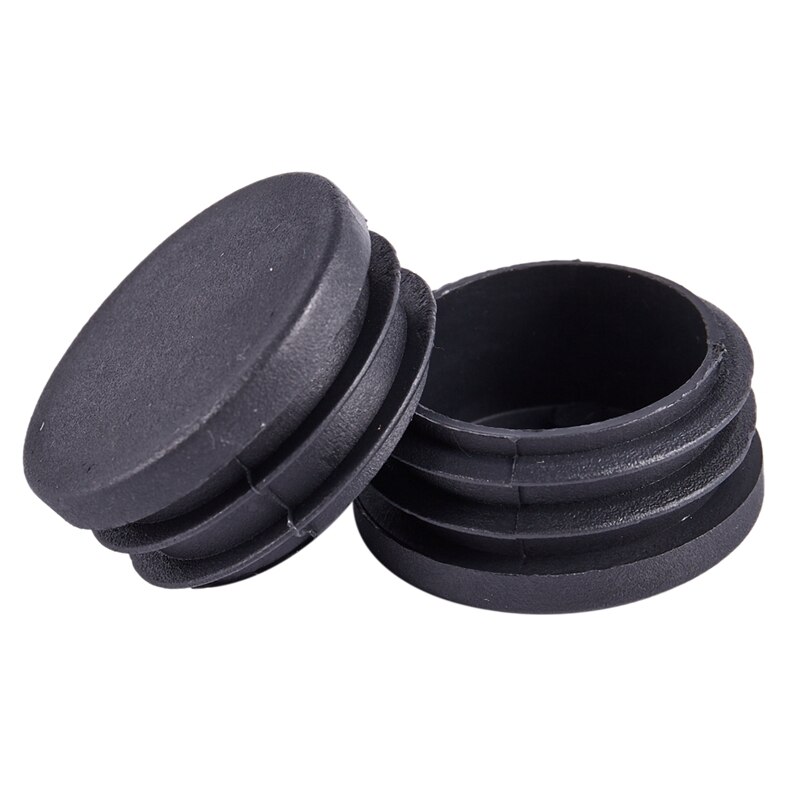 Plastic Caps Round Tubing Tube Insert Covers 40mm Dia 5 Pcs Black