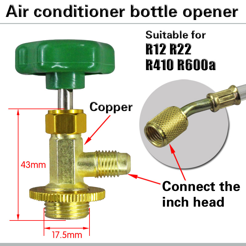 Air conditioning liquid filling safety valve R12 R22 R134a R600a opening valve Freon refrigerant bottle opener