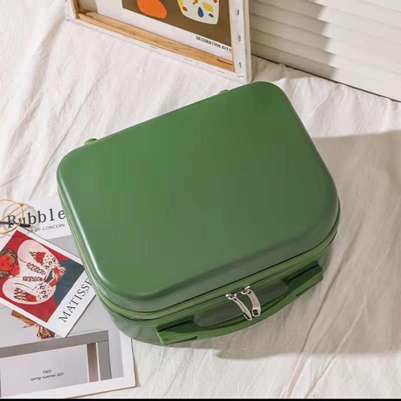 Pc Materiaal Koffer Voor Vrouwen Waterdicht Vrouwelijke Opslag Make Case Mini Bagage Draagbare Cosmetische Geval: green