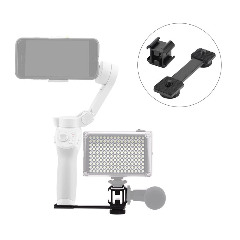 LED Video Fill Light Mount Cold Shoe Microphone Holder for DJI OM 4 Omso Mobile 2 3/ for Zhiyun Smooth 4 Vlog Pocket