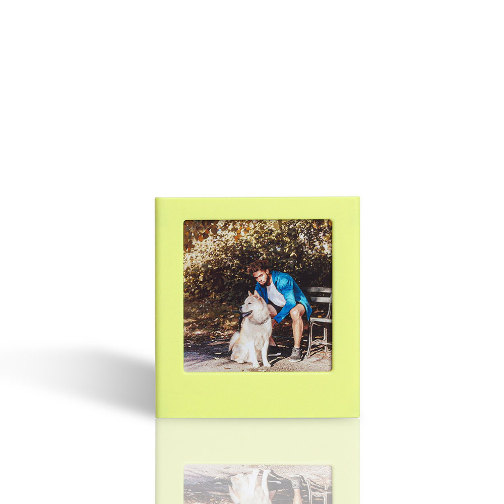 Marco magnético para impresora Fujifilm Instax Square SQ1, montaje de fotos, colocación de refrigerador, Cuadrado SQ40, enlace cuadrado: Verde