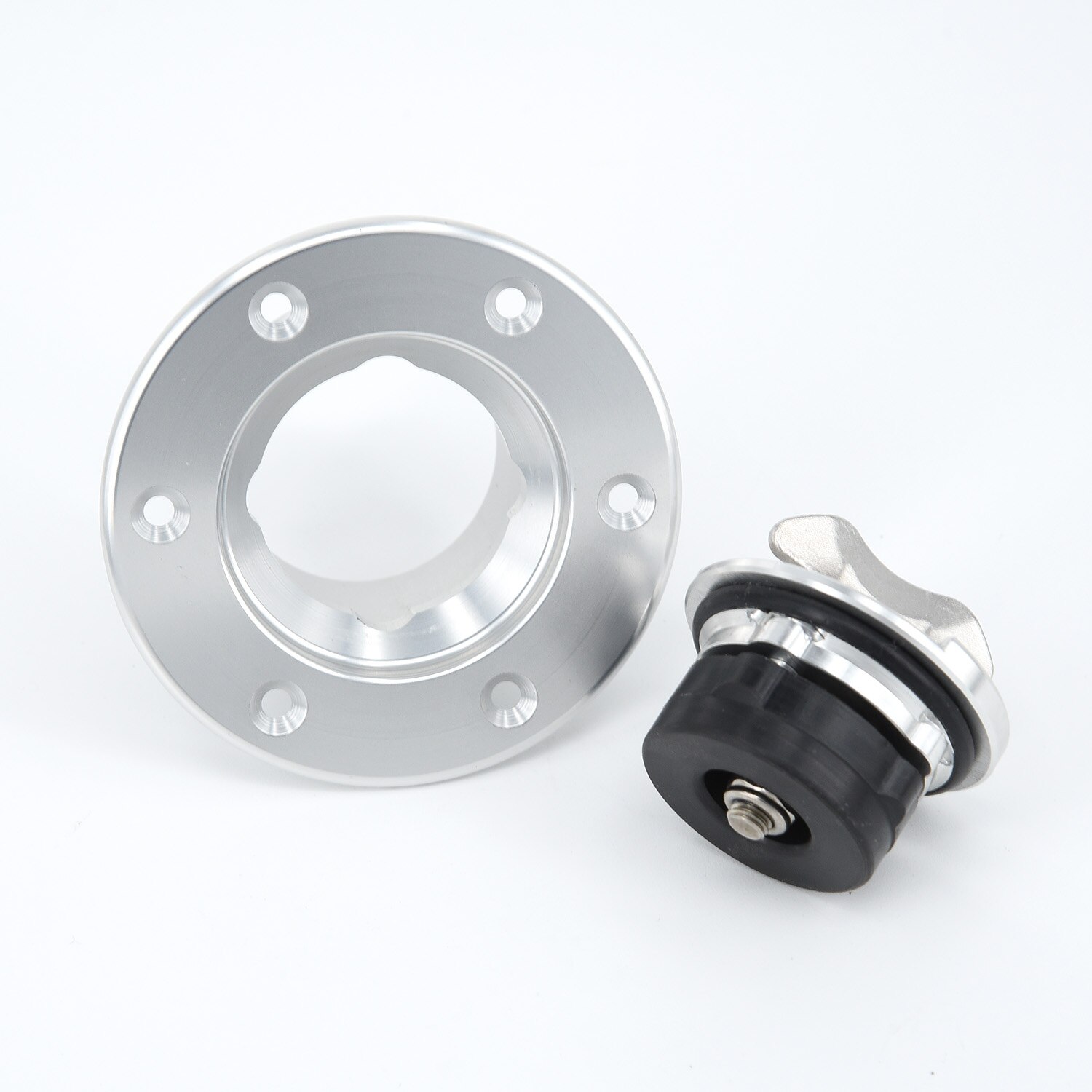 Fuels Cell Gas Cap + 6-Hole Anodizeds Flush Mount Billet Aluminum Aircraft Style