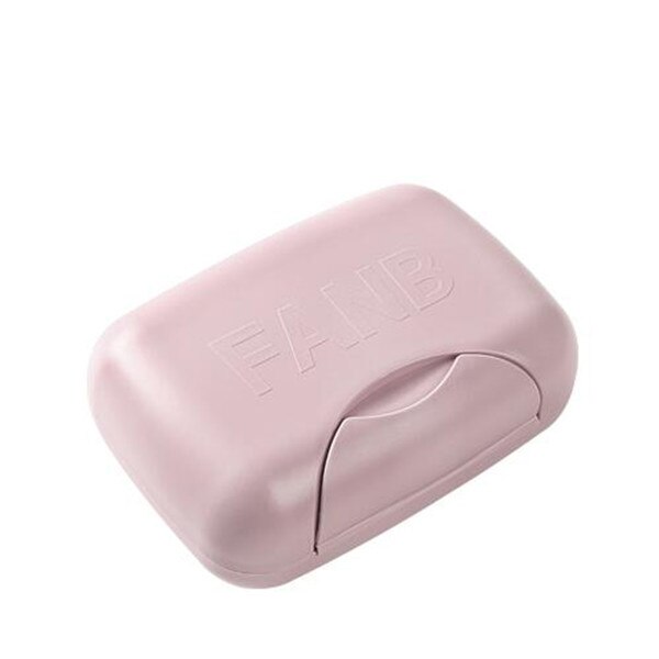 Xzjja bærbar udendørs rejse sæbe kasse hjem sæbe skål arrangør badeværelse sæbeholder med dæksel badeværelse tilbehør: Lyserød sæbeskål
