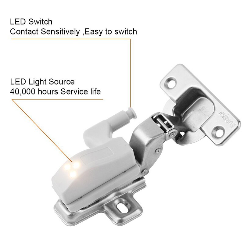 10 stuks universele led-verlichting onder kasten, kast, kledingkast, binnenscharnier, led-keuken, nachtlampje, draadloze kastverlichting
