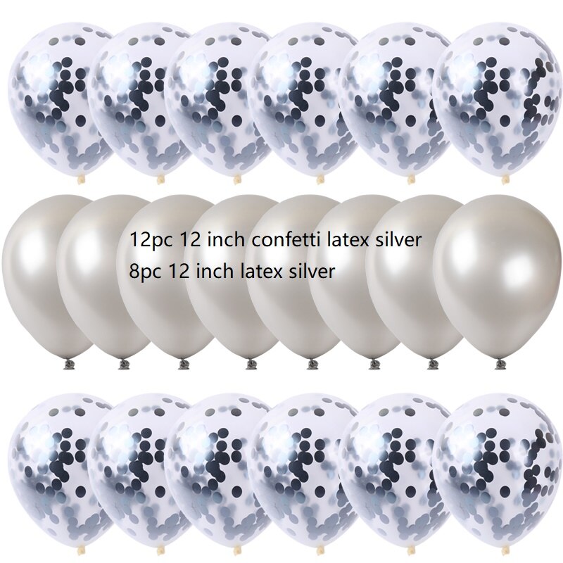 Supports de ballons cylindriques, 7 Tubes, décoration de fête prénatale, pour anniversaire, 7 Tubes: silver