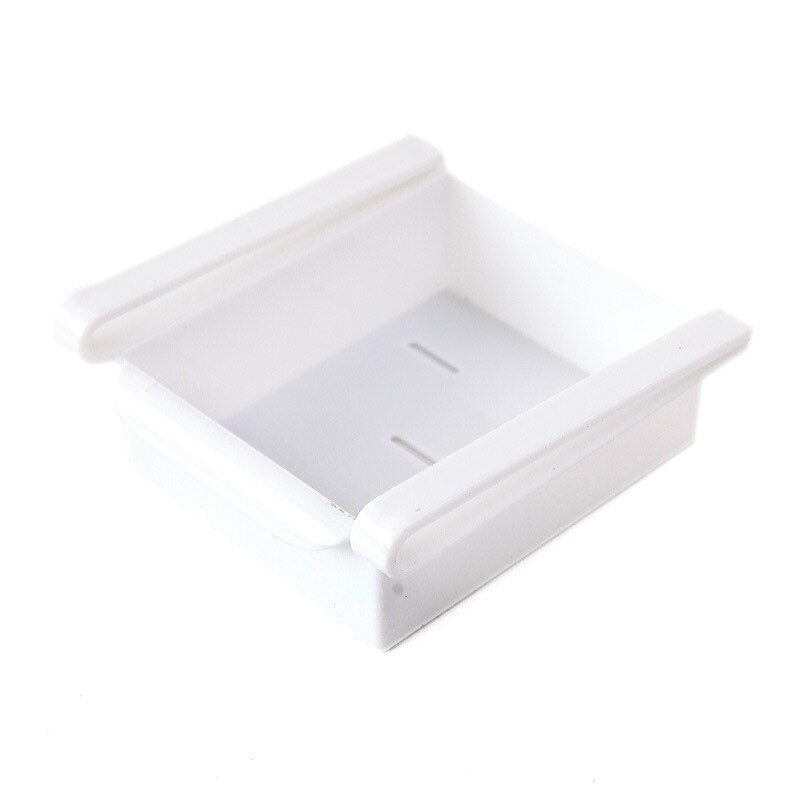 Mini DIY Slide Kitchen Fridge Freezer Space Saver Organization Storage Rack Bathroom Shelf Rack Organizer Holder: White