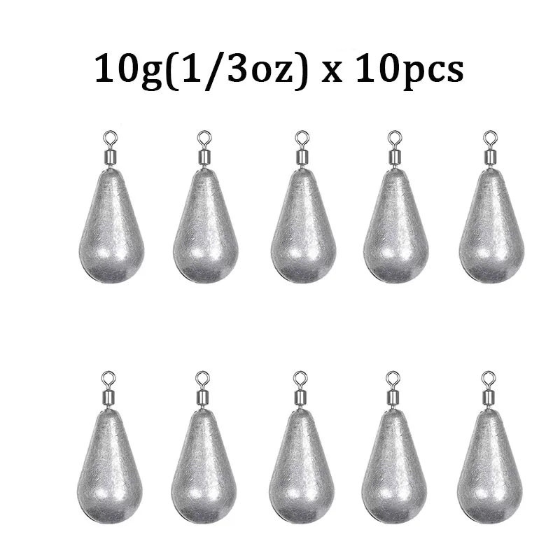 10 pçs/lote chumbadas de peso de pesca 3.5g 5g 7g 10g 14g 20g isca macia chumbada baixo equipamento de pesca acessórios: Vermelho