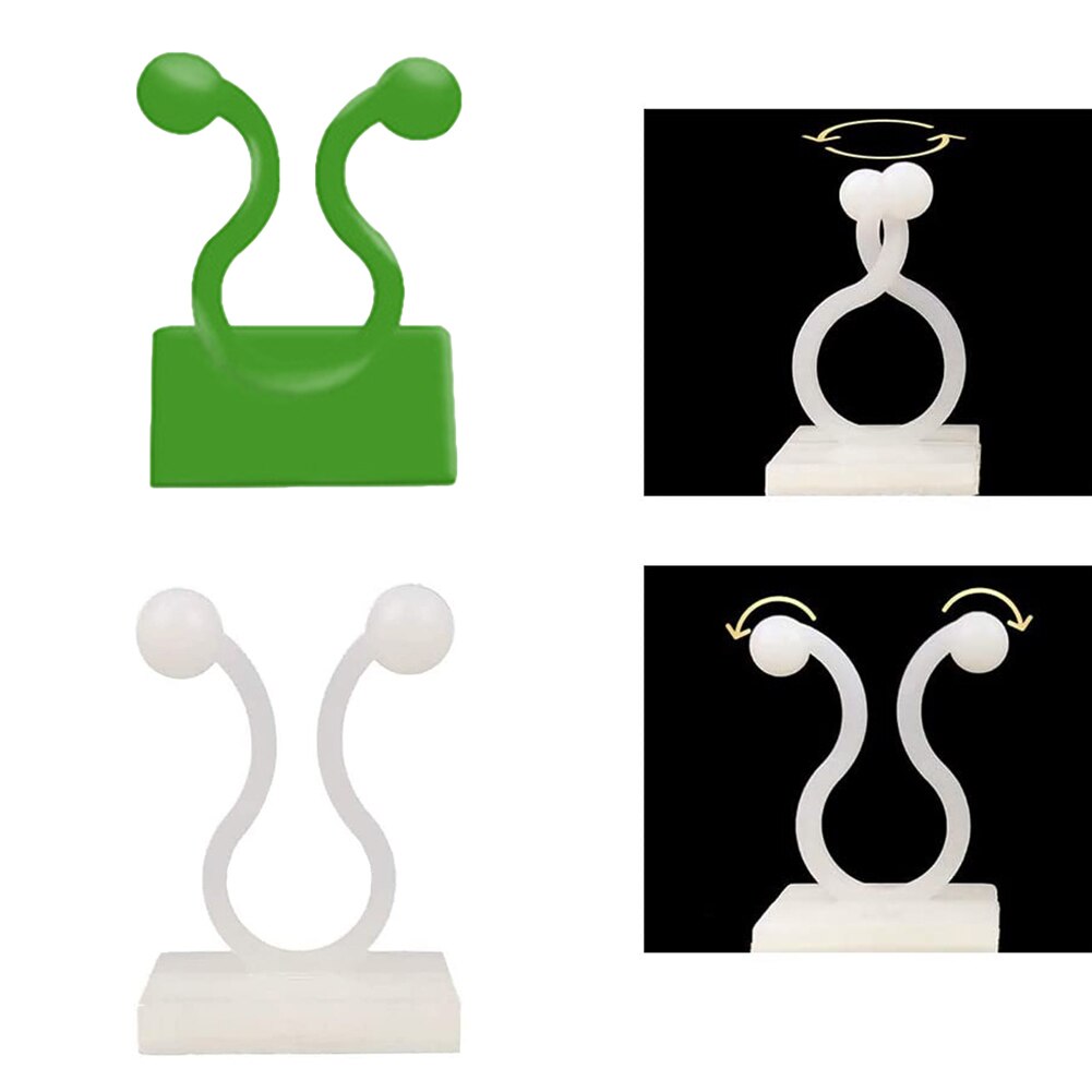 100Pcs Self-Adhesive Invisible Wall Rattan Clamp Clip Home Wall Plant Climbing Fixer Holder Clip Vine Clamp Wall Sticky Hook