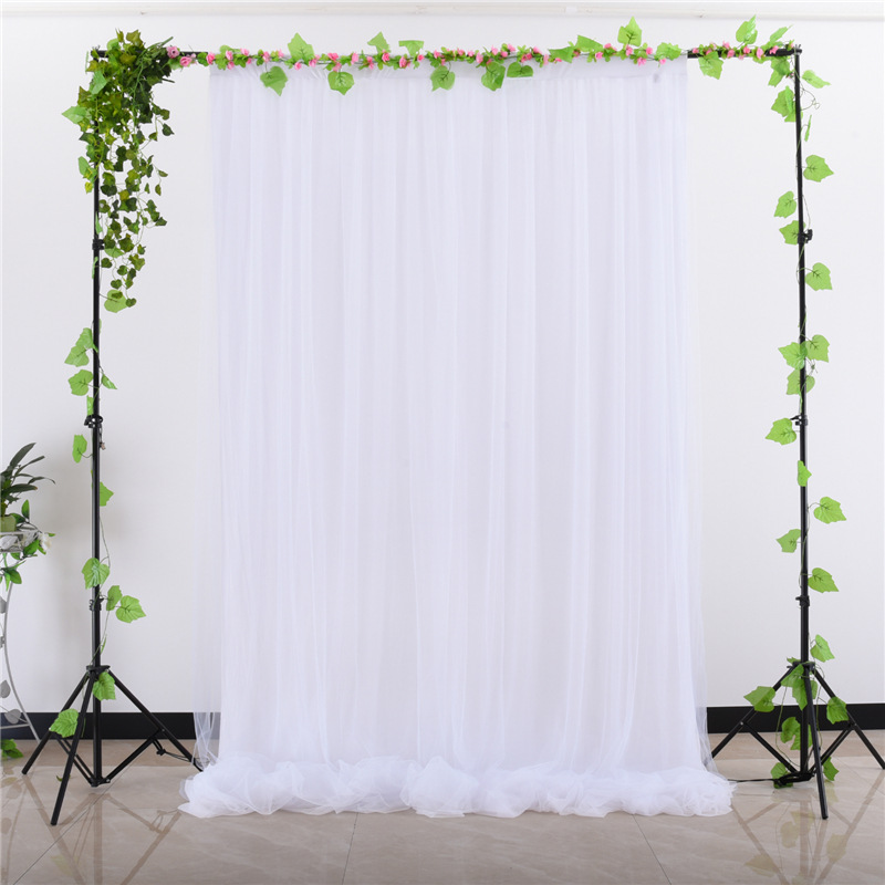 Cortina de tul de red para FONDO DE BODA, Panel De telón para banquete, , cortinas de escenario, Baby Shower, cumpleaños, decoración de pared, 1,5x2,15 M