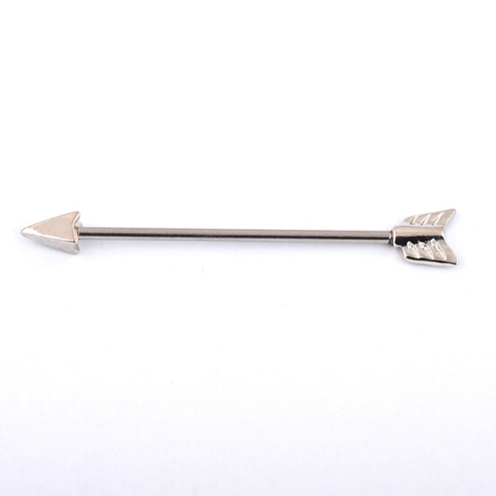 1pc Black gold Silver Stainless Steel Industrial Piercing Ear Cartilage Stud Earring body Arrow Ear Piercings Barbell Jewelry