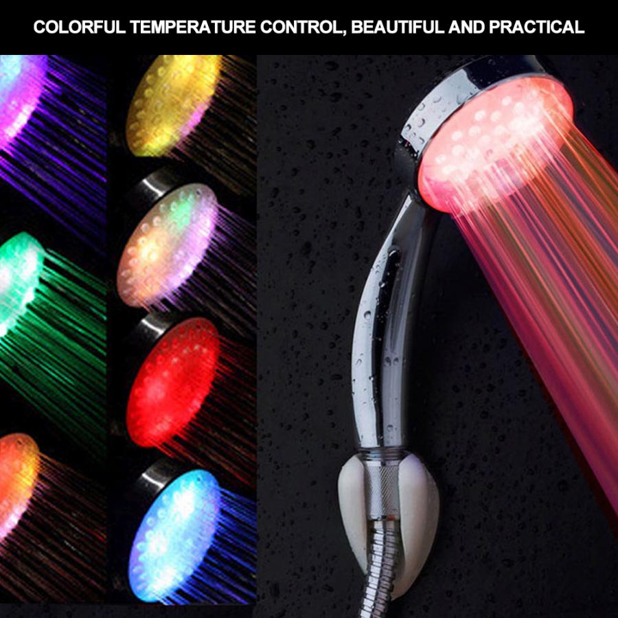 Shower Sprayer LED Colorful Handheld Shower Head Temperature Control Hand Shower Sprayer for Home Bathroom