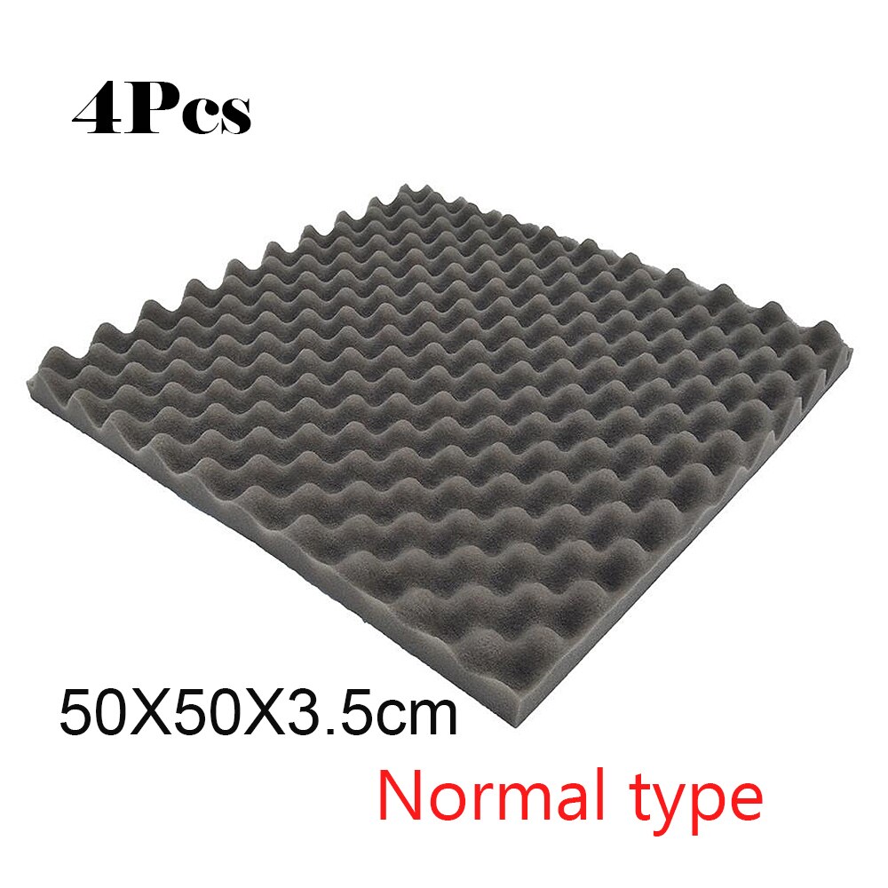 4 stk lydisolering skum panel lydabsorberende støj svamp skum værelse studio ktv boligindretning lydisolerede værktøjer: 50 x 50 x 3.5cm grå