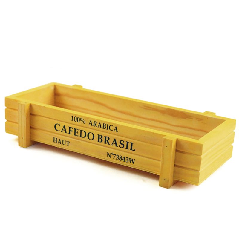 Macetero Vintage de madera para jardín, caja rectangular para suculentas, lecho de planta