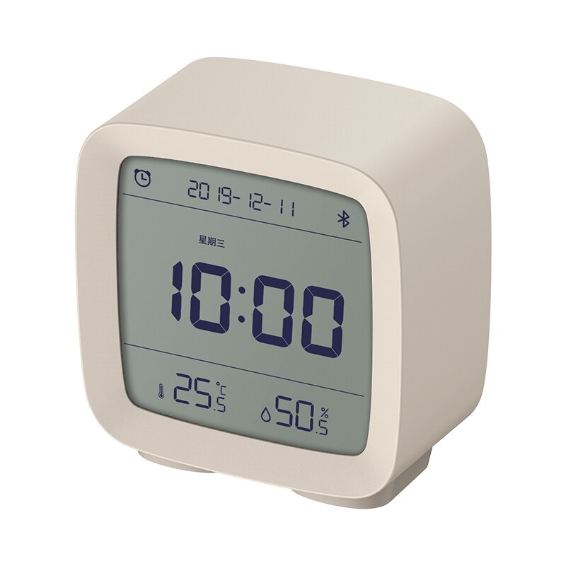 Reloj despertador Xiaomi Cleargrass con Bluetooth, pantalla LCD de temperatura y humedad, luz nocturna ajustable con aplicación Mijia Smart Home: Gris