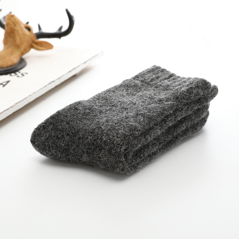 Super Thicker Solid Socks Merino Wool Rabbit Socks Snow Winter Warm Funny Happy Male Men Socks calceta hombre skarpety meskie: B