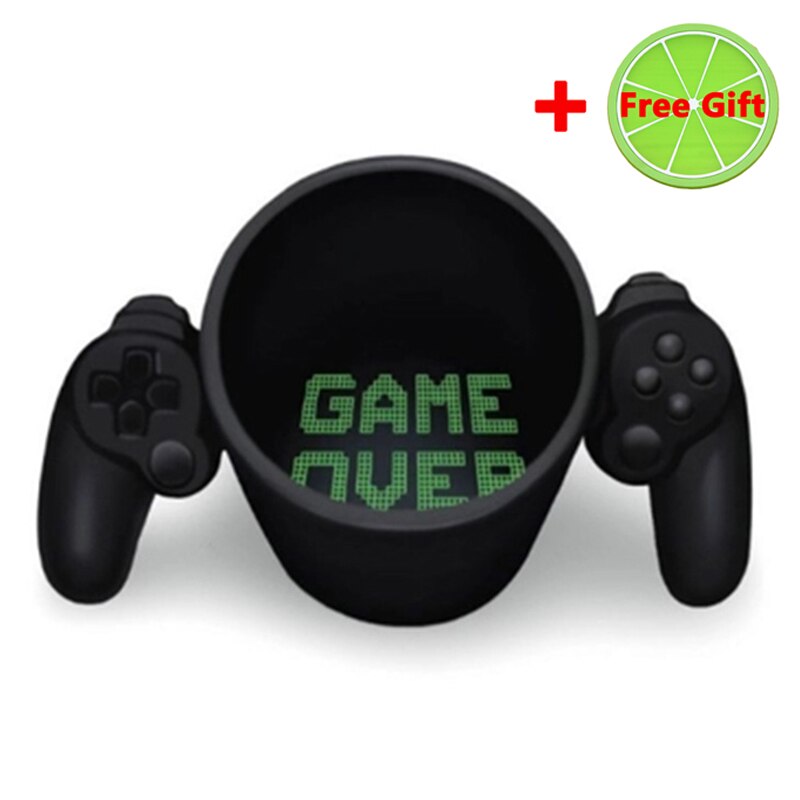 380mL Game Over Coffee Mug 3D Game Controller Handle Mug Ceramic Cup Milk Tea Mugs Gameboy Birthday Christmas: Style A Mug