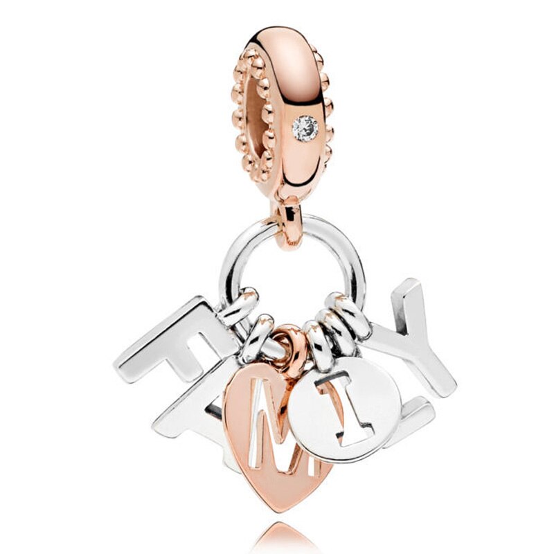 Pandora York podkreśla potrójny Monogram pióro duchowość wisiorek koraliki 925 srebro Charms Fit bransoletka DIY biżuteria: P-D-2459