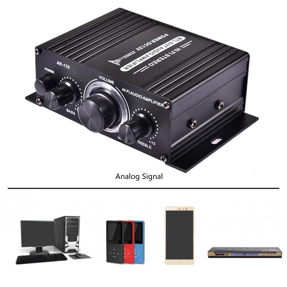 Mini HIFI Digital Audio Power Amplifier 12V Car Audio Amplifier Motorcycle Stereo Amplifier High Bass Stereo Audio Amplifier