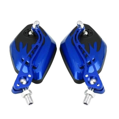 2Stck/einstellen 360 Grad Drehung Universal- Motorrad Rückspiegel Motorrad Rolle Rückansicht Seiten Zurück Spiegel 8 / 10mm: Blau