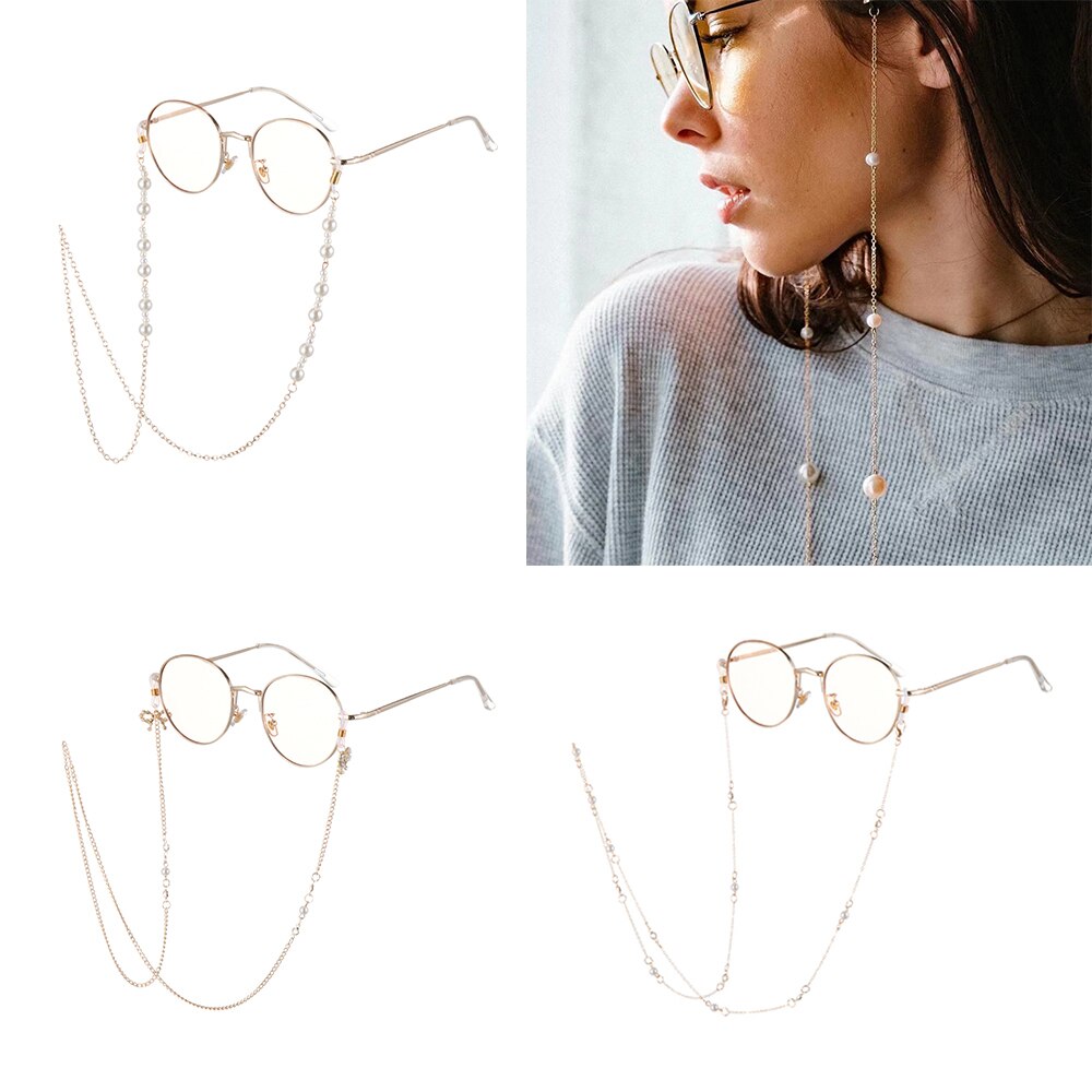 70cm damesbrilkettingen zonnebril leesbril kralen ketting blad brillen koordhouder goud zwart nekband touw