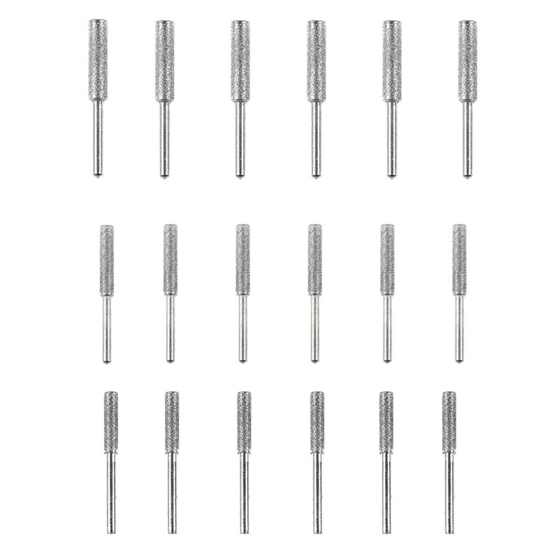 18Pcs Diamond Kettingzaag Puntenslijper-Titanium Plated Burr Stone Bestand, Diamant Slijpen Wielen Kettingzaag Bestand Slive 3Size: Default Title