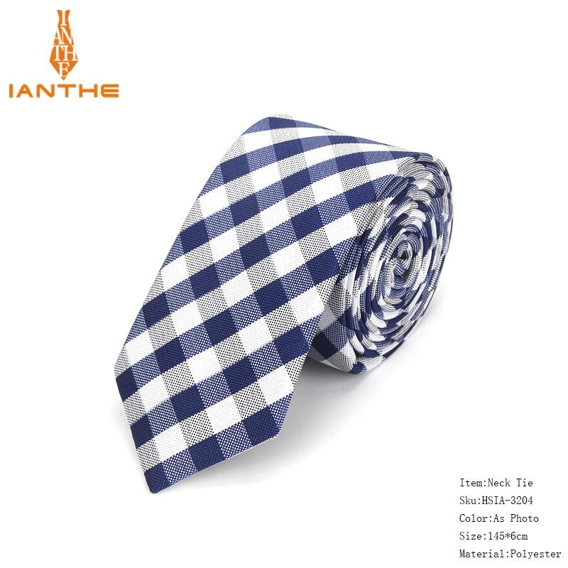 Mærke 6cm jacquard herre stribet slips til mænd slips herre hals slips til bryllup business plaid prikket slips: Ia3204