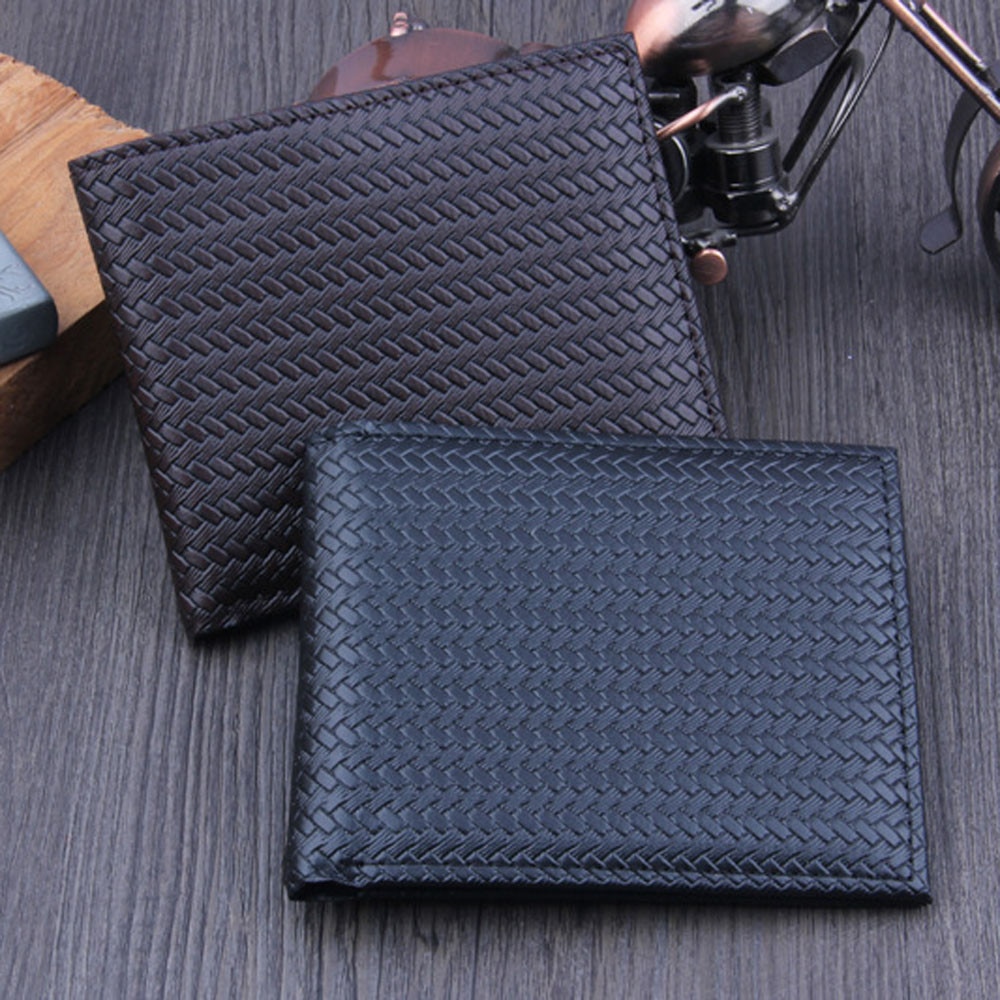 Men Leather Bifold Wallet Business Leather Coin Pocket Short ID Credit Wallet Card Holder Purse Pockets Soild Coin Pocket @C06