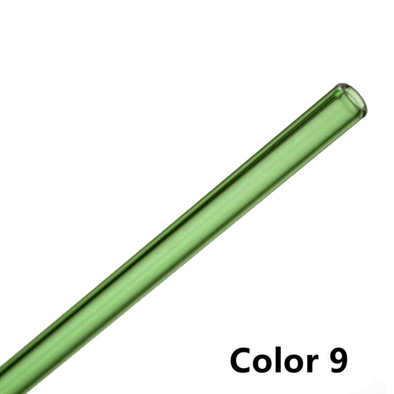 1pc Straight Simple Wedding Pure Color Pyrex Glass Drinking Straw Flat Birthday Reusable Party 20cm 9 Color