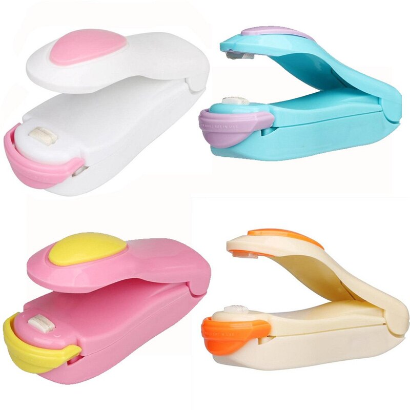 5 Color Mini Portable Food Clip Heat Sealing Machine Handheld Sealer Home Snack Bag Resealer Kitchen Accessories Food Saver Tool