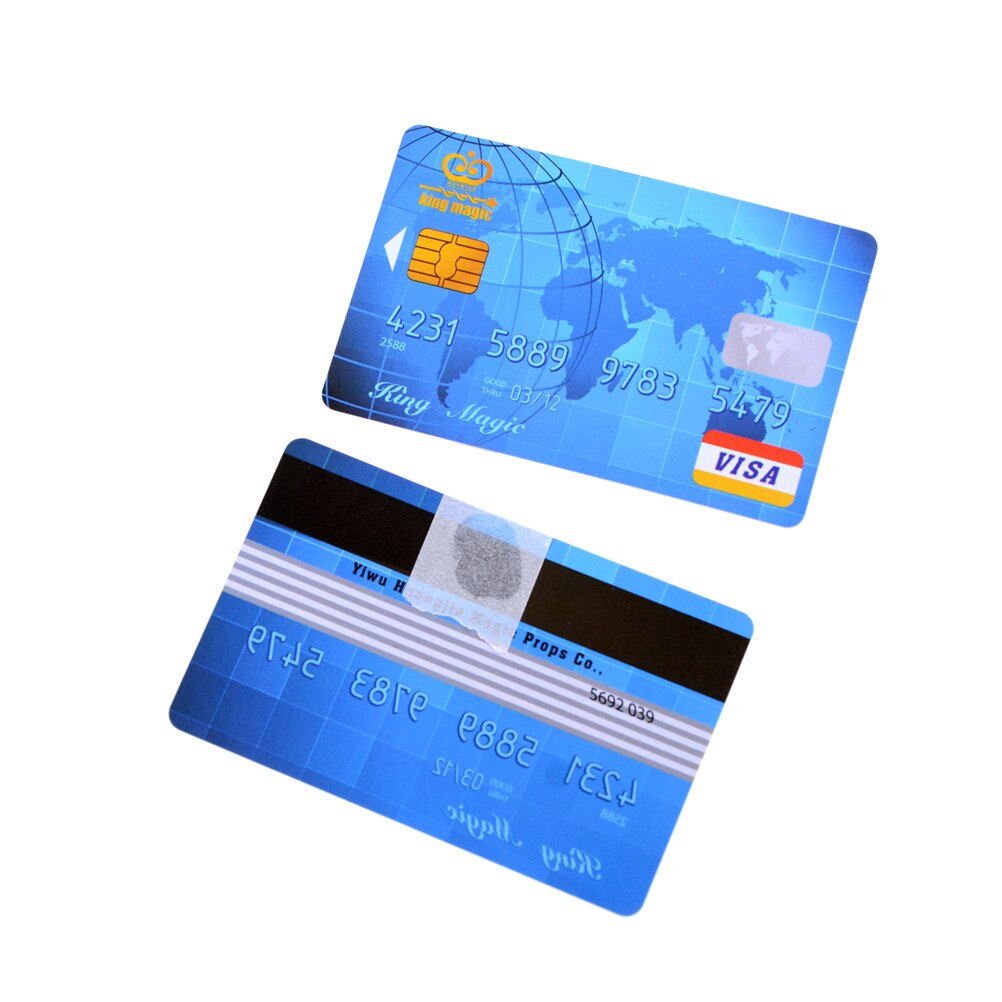 2 stuks satge magische rekwisieten creditcard  + 1 stuks pvc transparante staaf zwevende creditcard - goocheltrucs, magische accessoires, close-up