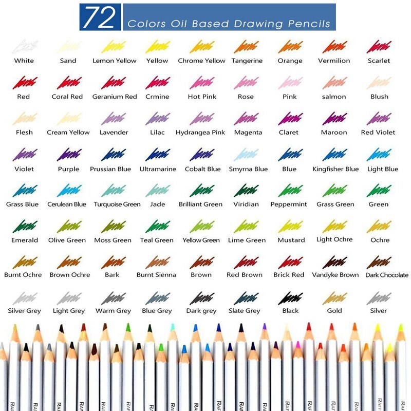 Marco Raffine – boîte à crayons De 72 couleurs, ensemble De crayons De couleur, peinture à l&#39;huile, dessin , fournitures scolaires d&#39;art Lapis De Cor