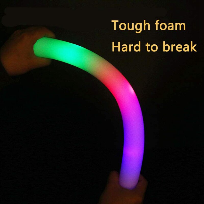 Glow Sticks Bulk - 24 Pcs LED Foam Sticks Glow Batons with 3 Modes Flashing Effect, Glow in the Dark Party Supplies