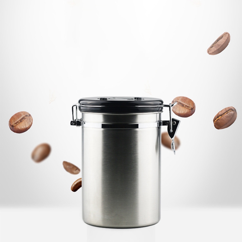 Coffee Storage Container Airtight Stainless Steel Coffee Canister Coffee Bean Container with Valve