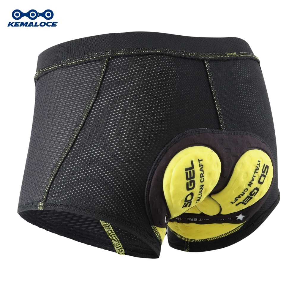 KEMALOCE 2021 5D Gel Pad pantaloncini da ciclismo intimo da ciclismo Pro mutande da ciclismo antiurto pantaloncini da bicicletta intimo da bici nero: S / Underwear004