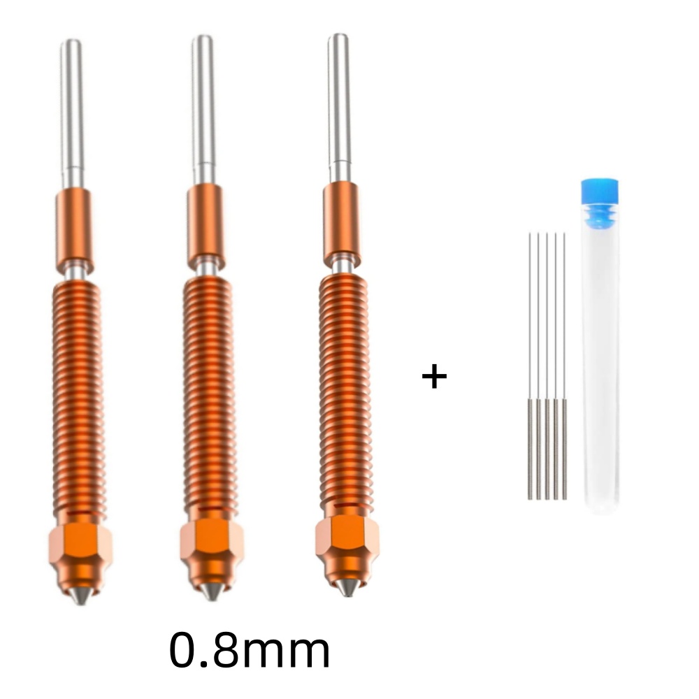Creality "Unicorn" K2 Plus Hi Combo Kit de bico de troca rápida 0,4 mm / 0,6 mm / 0,8 mm Bico integrado totalmente metálico para K2 Plus Hi Combo: Dourado