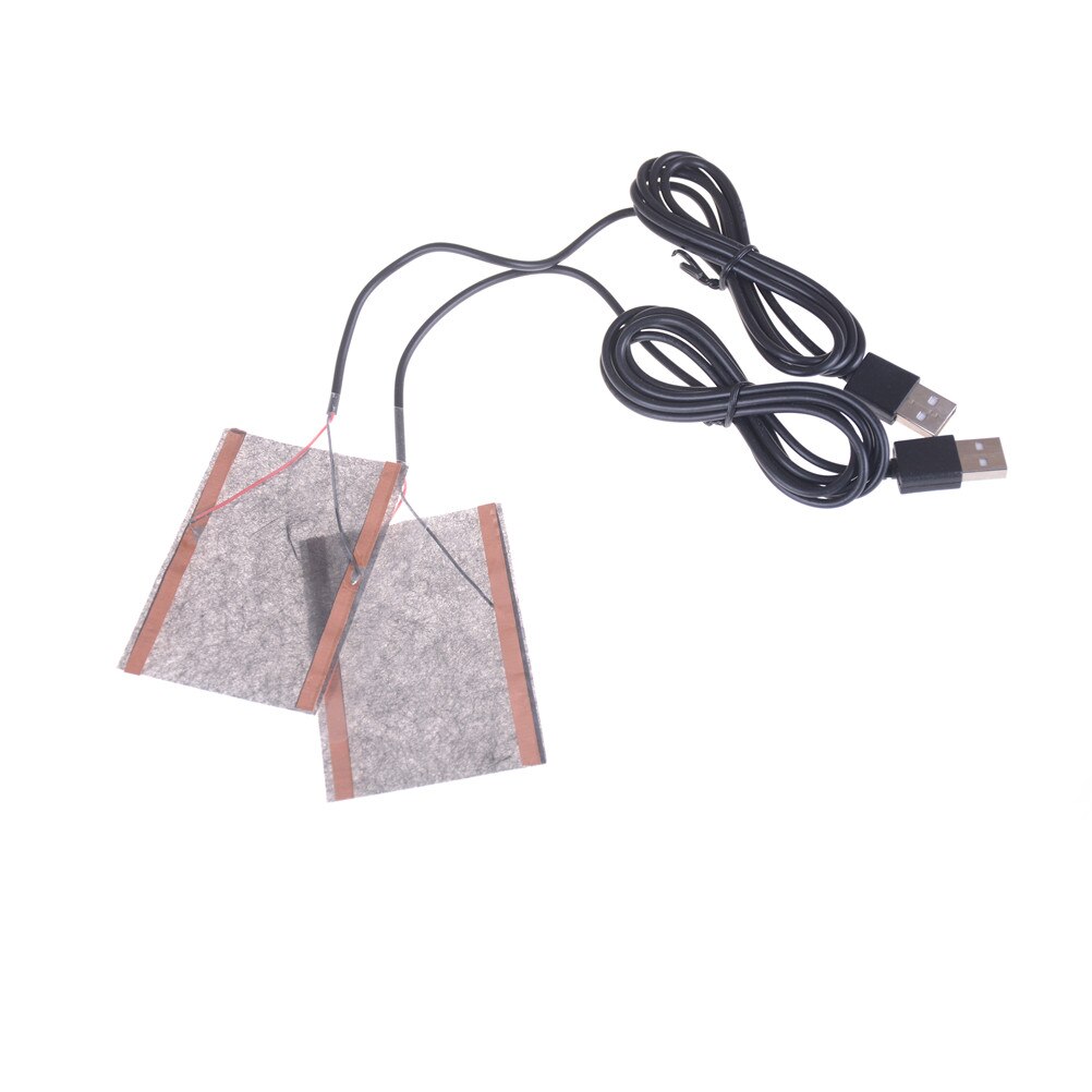 2pcs USB Heating Film Electric Winter Infrared Fever Heat Mat Carbon Fiber Heating Pad DIY Hand Warmer